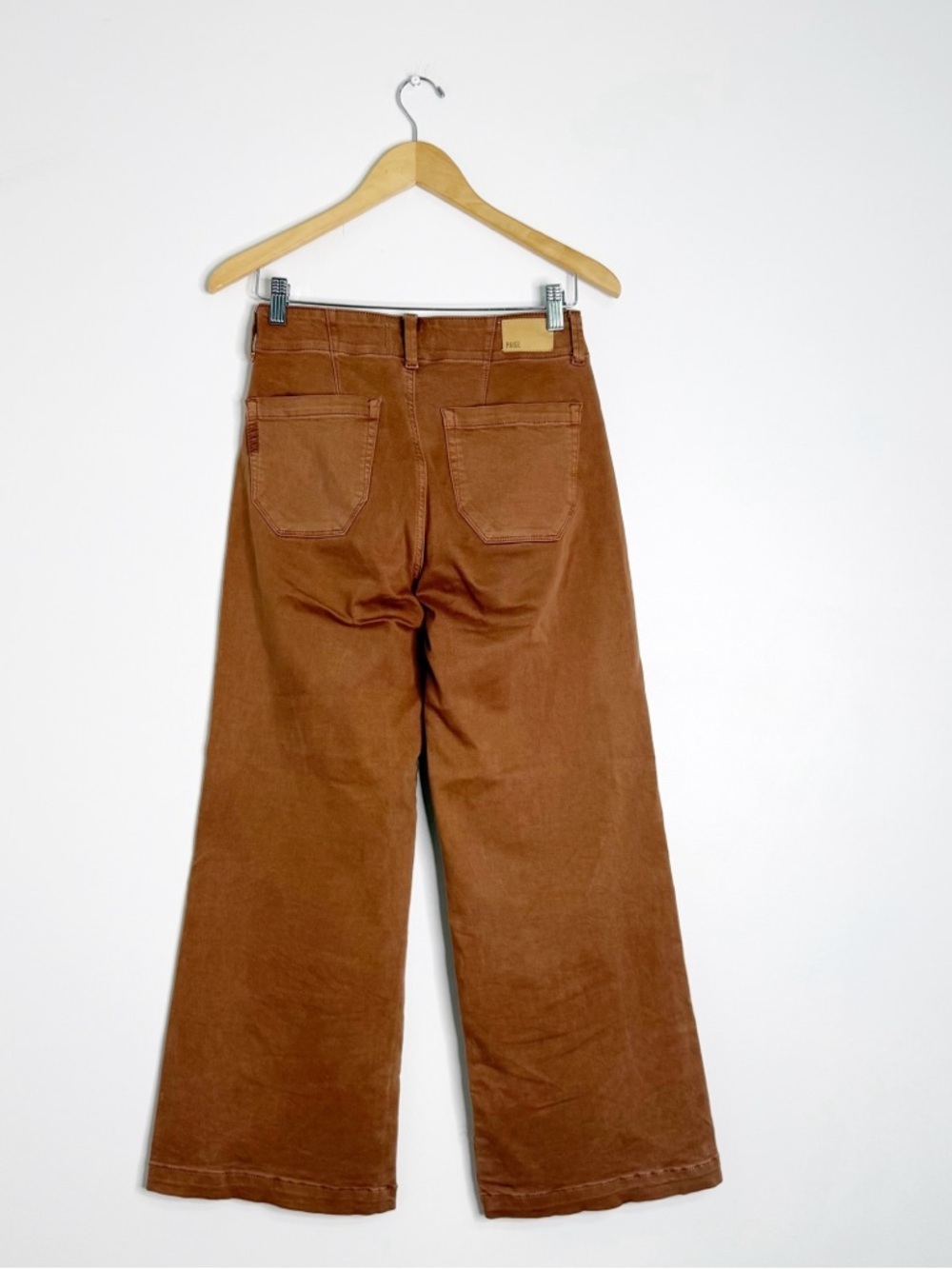 PAIGE Brooklyn Straight Ankle Pants Size 25 Brown High Rise Stretch - Picture 3 of 9